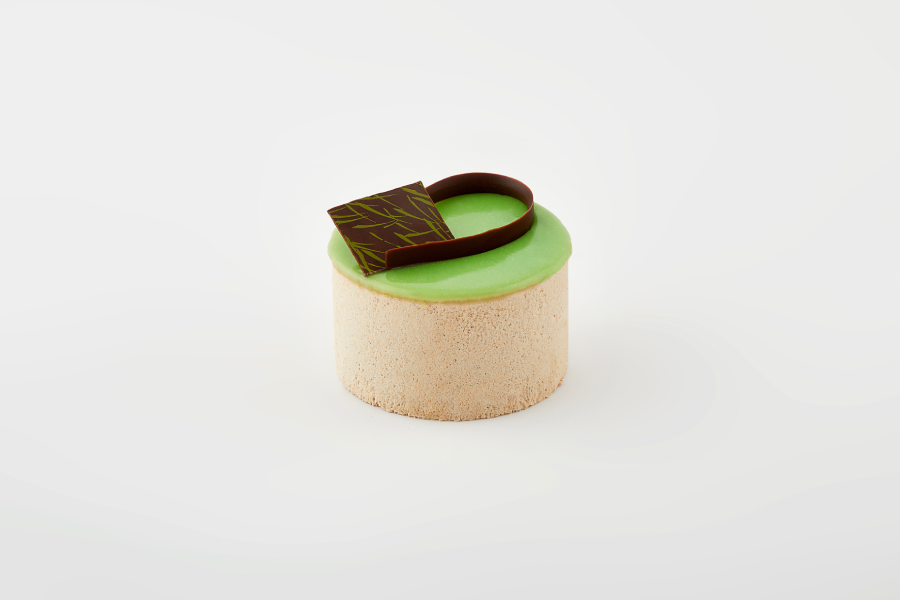 Postre individual de té verde