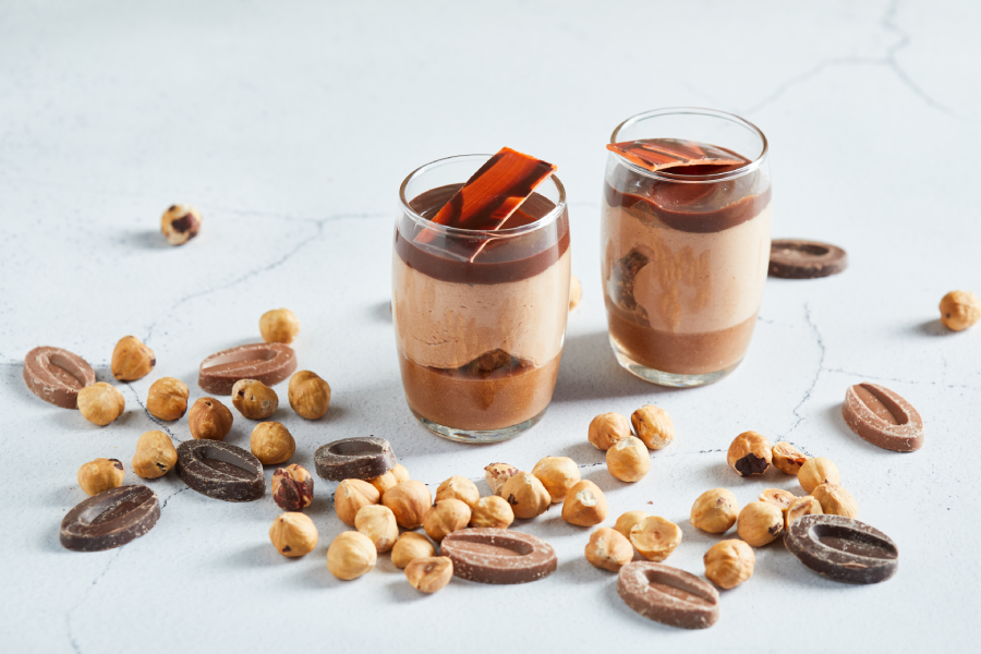 Vasito de chocolate y avellana