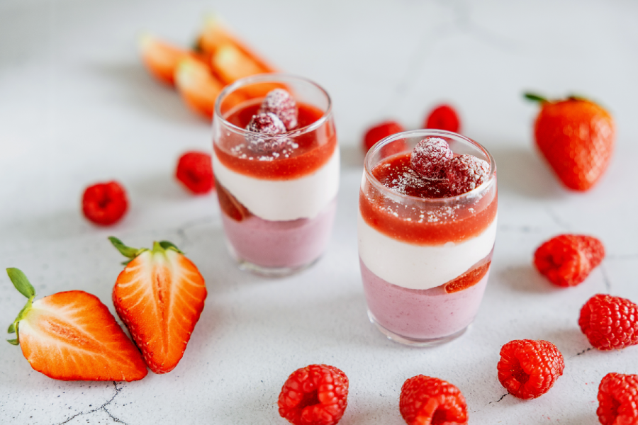 Vasito de frutos rojos